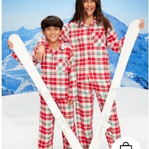 Old Navy Plaid Kids Pajamas Set - Red, Green and White